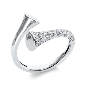 Pavé Ring aus 750 Gold Weißgold 39 Brillanten 0,44ct TW-SI B:13,7mm