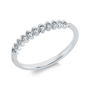 Ring aus 750 Gold Weißgold 11 Brillanten 0,11ct I-SI B:2,3mm