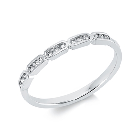Ring aus 750 Gold Weißgold 15 Brillanten 0,15ct I-SI/PI B:2,1mm