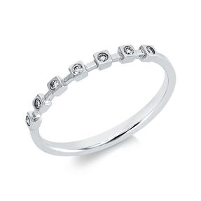 Ring aus 750 Gold Weißgold 7 Brillanten 0,07ct I-SI B:1,9mm