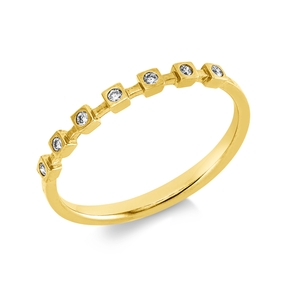 Ring aus 750 Gold Gelbgold 7 Brillanten 0,07ct I-SI B:1,9mm