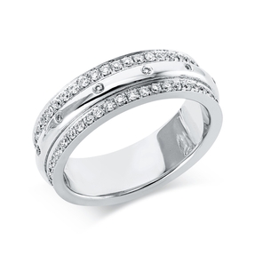 Ring aus 750 Gold Weißgold 106 Brillanten 0,92ct TW-VSI/SI B:6,2mm