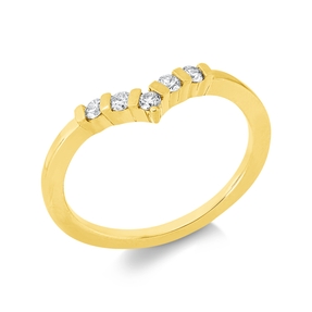 Ring aus 750 Gold Gelbgold 5 Brillanten 0,15ct TW-SI B:4,6mm