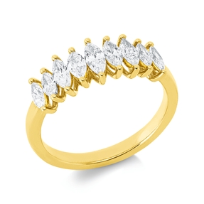 Ring aus 750 Gold Gelbgold 9 Diamanten 0,86ct TW-SI B:6,8mm