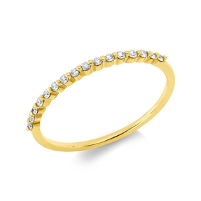 Ring aus 750 Gold Gelbgold 16 Brillanten 0,1ct TW-PI B:1,2mm