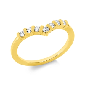 Ring aus 750 Gold Gelbgold 7 Brillanten 0,21ct TW-SI B:5mm