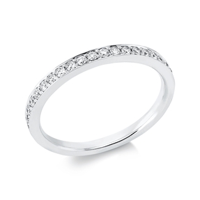 Halb-Memoire Ring aus 750 Gold Weißgold 20 Brillanten 0,24ct TW-SI B:2mm