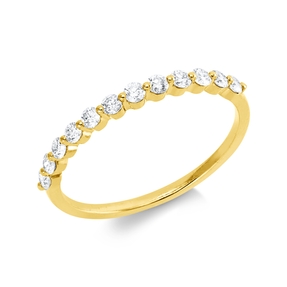 Ring aus 750 Gold Gelbgold 12 Brillanten 0,32ct TW-PI B:1,9mm
