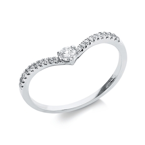 Ring aus 750 Gold Weißgold 21 Brillanten 0,18ct TW-PI B:6,1mm