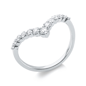 Ring aus 750 Gold Weißgold 13 Brillanten 0,42ct TW-PI B:8,9mm