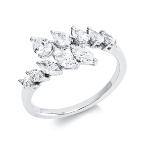 Ring aus 750 Gold Weißgold 10 Diamanten 1,09ct TW-SI B:9,1mm