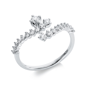 Ring aus 750 Gold Weißgold 21 Brillanten 0,35ct TW-PI B:9,9mm