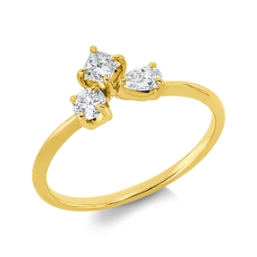 Ring aus 750 Gold Gelbgold 3 Diamanten 0,4ct B:6,8mm