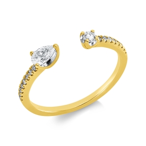 Ring aus 750 Gold gelb/weiß 18 Diamanten 0,28ct TW-SI B:3,5mm
