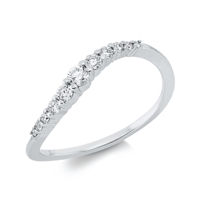Ring aus 750 Gold Weißgold 11 Diamanten 0,25ct TW-SI B:2,5mm