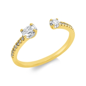 Ring aus 750 Gold gelb/weiß 18 Diamanten 0,27ct TW-SI B:3,4mm