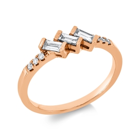 Ring aus 750 Gold Rotgold 9 Diamanten 0,3ct B:4,5mm
