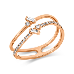 Ring aus 750 Gold Rotgold 24 Diamanten 0,16ct B:7,2mm