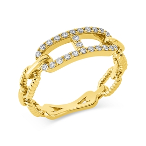 Ring aus 750 Gold Gelbgold 24 Brillanten 0,18ct TW-SI B:5,8mm