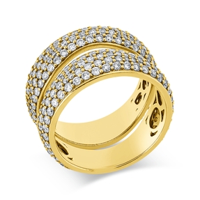 Pavé Ring aus 750 Gold Gelbgold 230 Brillanten 2,22ct TW-SI B:11mm