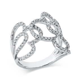 Ring aus 750 Gold Weißgold 106 Brillanten 0,77ct TW-SI B:20,3mm
