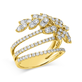 Ring aus 750 Gold Gelbgold 105 Brillanten 1,89ct TW-SI B:17,8mm