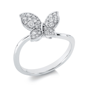 Ring aus 750 Gold Weißgold 32 Brillanten 0,4ct TW-SI B:11,1mm