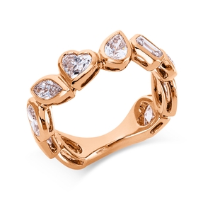 Ring Herz aus 750 Gold Rotgold 10 Diamanten 2,36ct TW-VSI/SI B:6,2mm Zarge