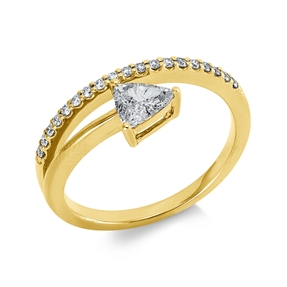 Ring aus 750 Gold Gelbgold 20 Diamanten 0,48ct TW-SI B:8,3mm