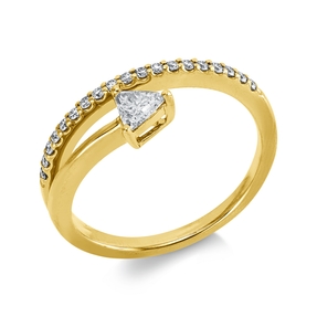 Ring aus 750 Gold Gelbgold 20 Diamanten 0,31ct B:7,5mm
