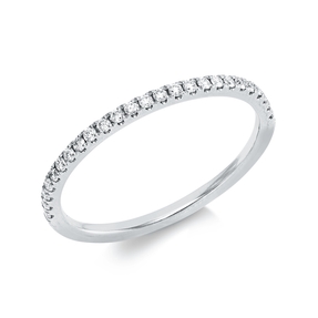 Memoire Ring aus 750 Gold Weißgold 25 Brillanten 0,15ct TW-SI B:1,4mm