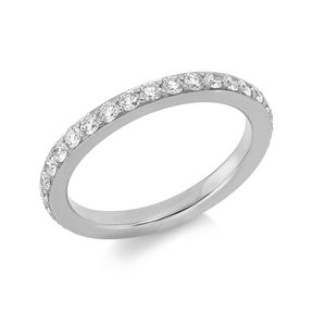 Memoire Ring aus 750 Gold Weißgold 34 Brillanten 1,01ct TW-SI B:2,7mm