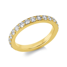 Memoire Ring aus 750 Gold Gelbgold 26 Brillanten 1,51ct TW-SI B:3mm