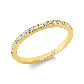 Halb-Memoire Ring aus 750 Gold Gelbgold 20 Brillanten 0,19ct TW-SI B:2mm