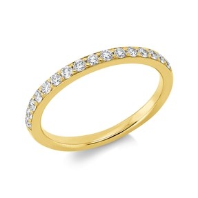 Halb-Memoire Ring aus 750 Gold Gelbgold 16 Brillanten 0,31ct TW-SI B:2,3mm