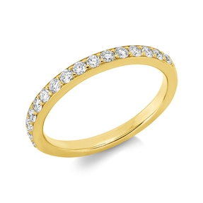 Halb-Memoire Ring aus 750 Gold Gelbgold 16 Brillanten 0,4ct TW-SI B:2,5mm
