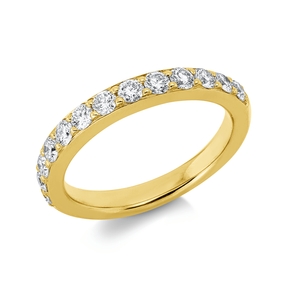 Halb-Memoire Ring aus 750 Gold Gelbgold 13 Brillanten 0,75ct TW-SI B:3,3mm
