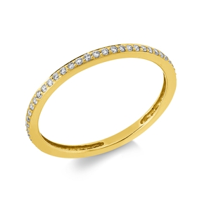 Memoire Ring aus 750 Gold Gelbgold 56 Brillanten 0,25ct TW-SI B:1,8mm