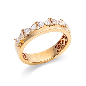Ring aus 750 Gold Gelbgold 16 Diamanten 0,52ct B:4,8mm