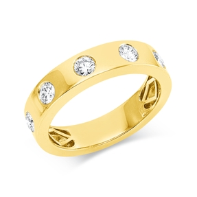 Ring aus 750 Gold Gelbgold 5 Brillanten 0,48ct TW-SI B:4,6mm Zarge