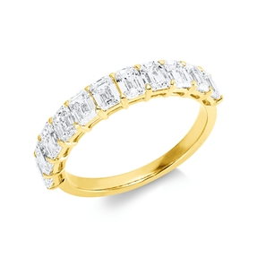 Halb-Memoire Ring aus 750 Gelbgold 11 Diamanten Smaragd-Schliff 1,68ct TW-VSI B:4mm Halb-Memoire Ring aus 750 Gelbgold 11 Diamanten Smaragd-Schliff 1,68ct TW-VSI B:4mm