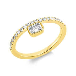 Ring aus 750 Gold Gelbgold 22 Diamanten 0,47ct TW-SI B:5,8mm