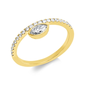 Ring aus 750 Gold Gelbgold 22 Diamanten 0,44ct TW-SI B:5,8mm