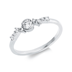 Ring aus 750 Weißgold 8 Brillanten 0,12ct TW-SI 1 Brillant 0,15ct TW-SI B:4,2mm