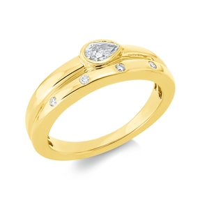 Ring aus 750 Gold Gelbgold 5 Diamanten 0,28ct TW-SI B:6,5mm Zarge