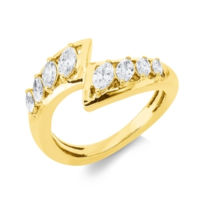 Ring aus 750 Gold Gelbgold 8 Diamanten 0,78ct TW-SI B:11,2mm