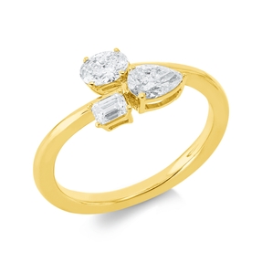 Ring aus 750 Gold Gelbgold 3 Diamanten 0,7ct TW-SI B:7,9mm