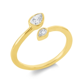 Ring aus 750 Gold Gelbgold 2 Diamanten 0,36ct TW-SI B:8,6mm Zarge