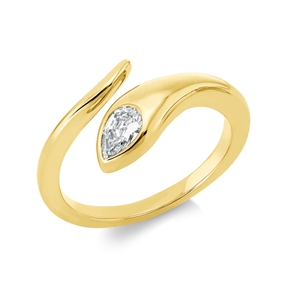 Ring aus 750 Gold Gelbgold Diamant Tropfen-Schliff 0,31ct TW-SI B:9,5mm