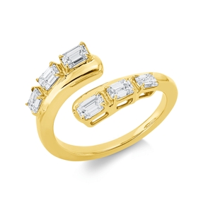 Ring aus 750 Gold Gelbgold 6 Diamanten 1,11ct TW B:11,9mm 4er-Krappe